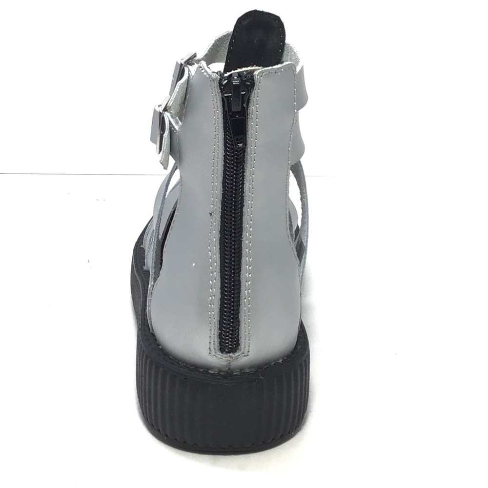 Sold! TUK Womens Silver Gladiator Creeper Shoes 8 - Picture 5 of 9
